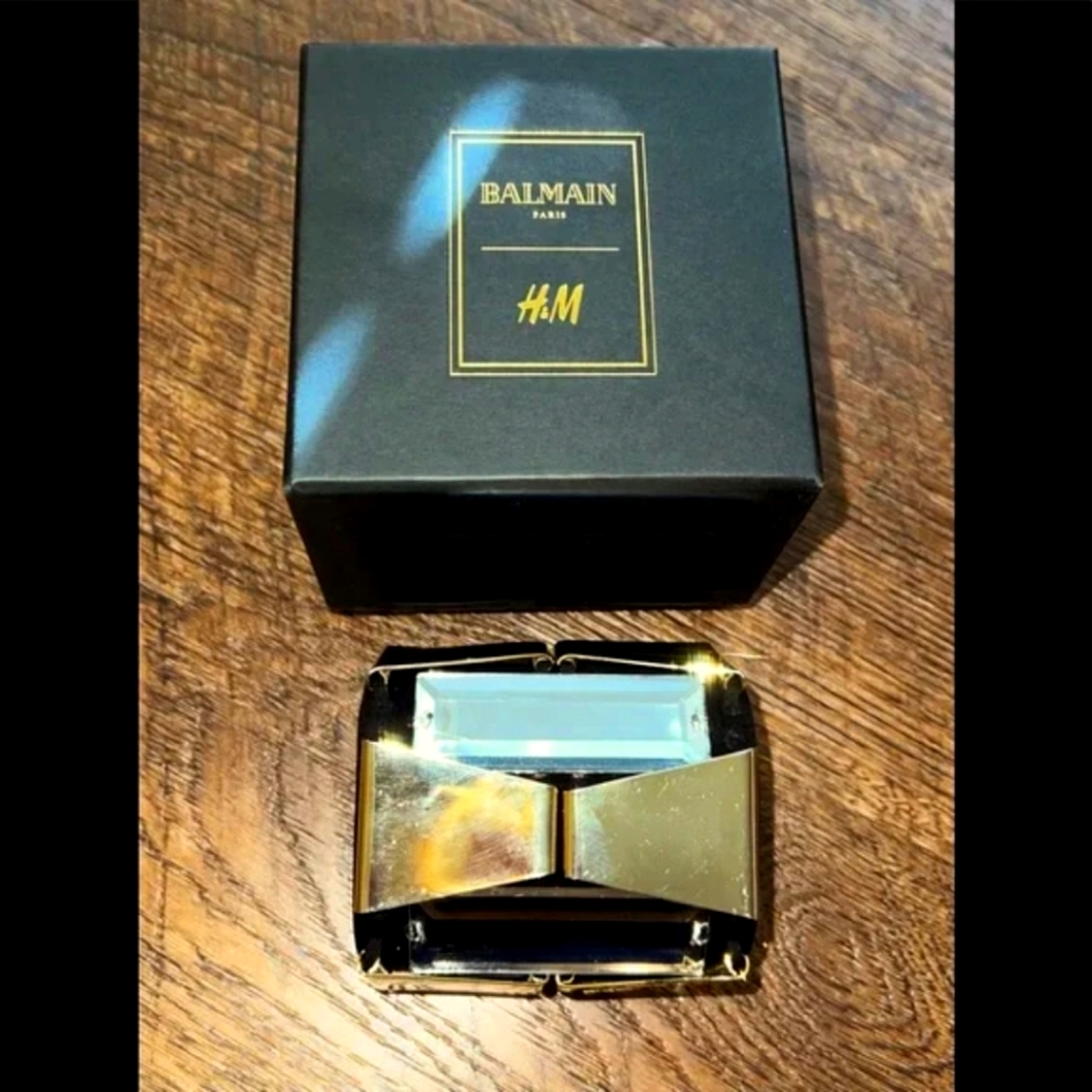 Balmain Paris x h&m gold mirror cuff